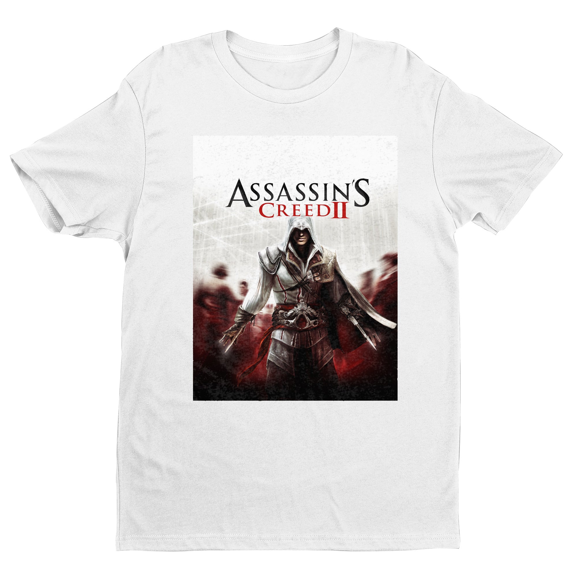 Assassin's Creed II key art tee - white unisex t-shirt, front view